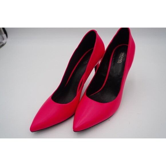 Michael Kors Claire Neon Hot Pink Leather Stiletto Pointed Toe High Pump Sz 9.5M - Picture 15 of 17